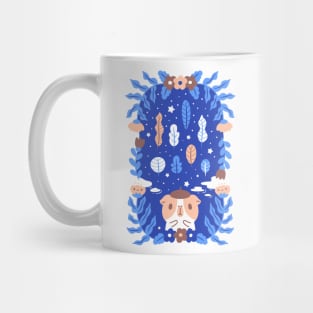 Guinea Pig with flowers and leaves Mug